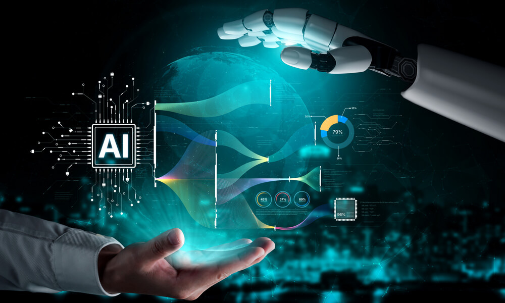 Sztuczna Inteligencja AI analiza danych i uczenie maszynowe wizualizacja technologii