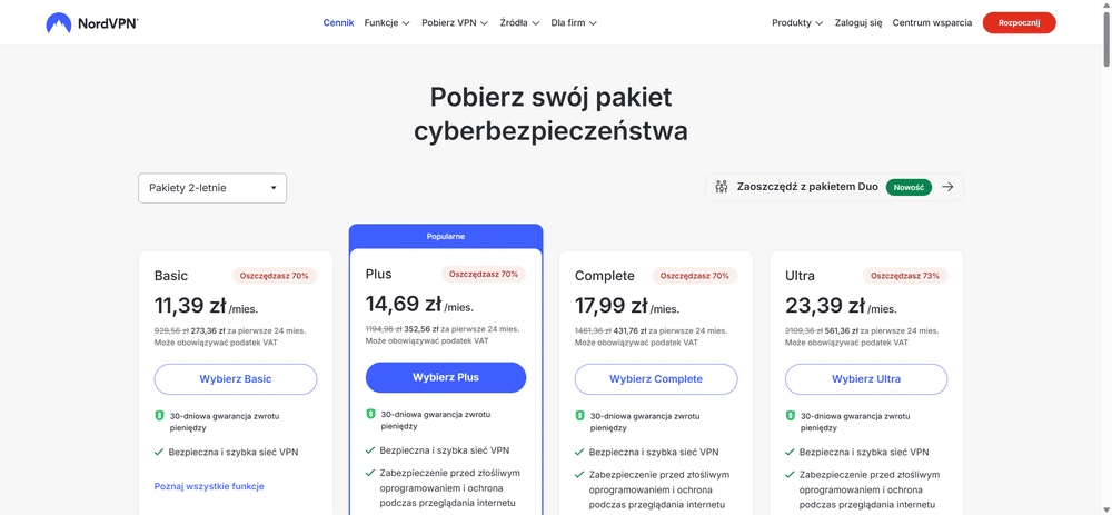 NordVPN - cennik