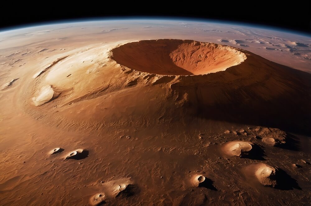Olympus Mons na Marsie – najwyższy wulkan w Układzie Słonecznym