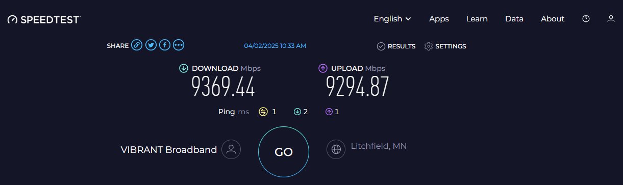 Test prędkości połączenia 10 Gb/s, pełna przepustowość – Historie – Alta Labs