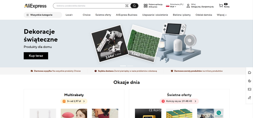 AliExpress – strona główna platformy zakupowej z kategoriami i promocjami w 2026 roku