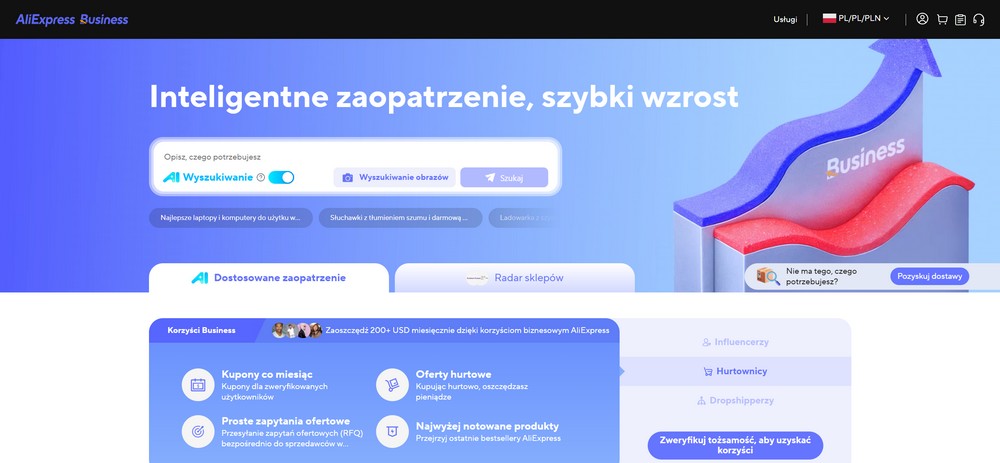 AliExpress Business – panel dla przedsiębiorców z ofertami hurtowymi i narzędziami sourcingowymi w 2026 roku