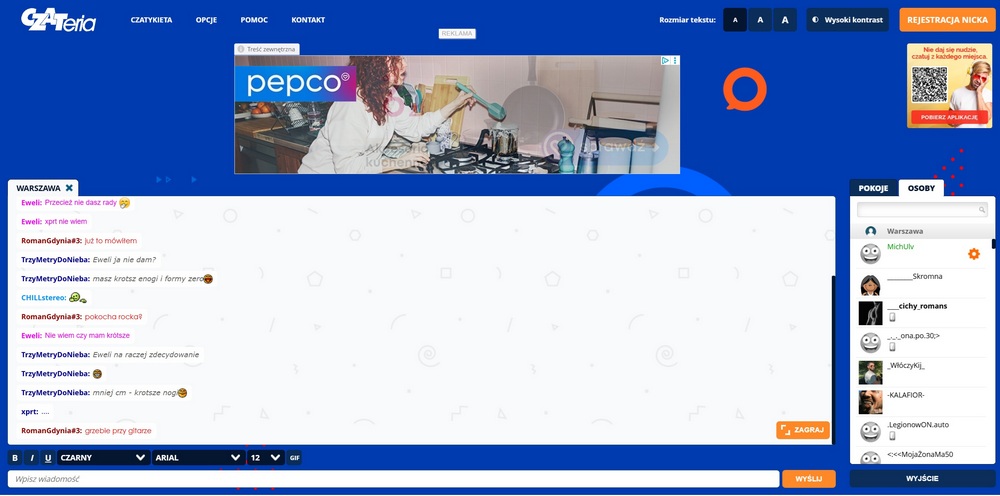Czateria – czat online z pokojami rozmów