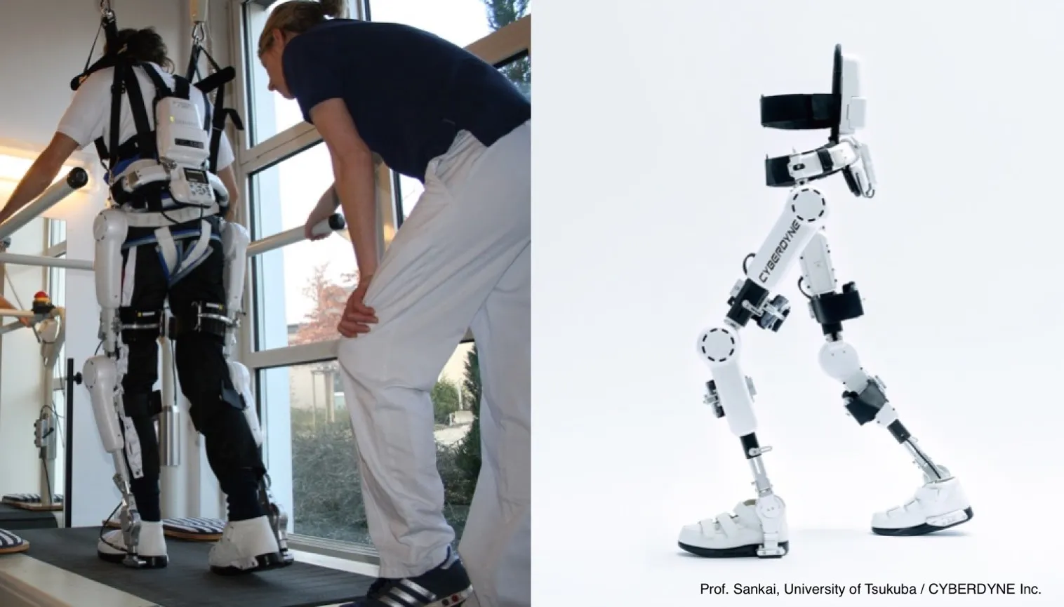 HAL Cyberdyne – egzoszkielet wspierający ruch seniora podczas rehabilitacji, robot opiekuńczy dla seniorów pomagający w chodzeniu i odzyskiwaniu sprawności