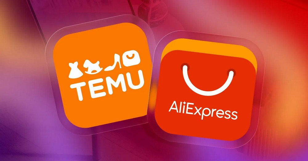 Logo Temu i AliExpress obok siebie – porównanie chińskich platform e-commerce w 2026 roku