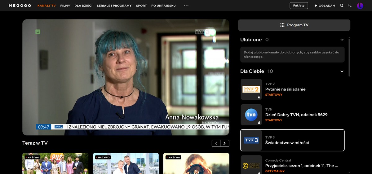 Megogo – najlepsza telewizja internetowa za darmo z transmisją kanałów TV w HD