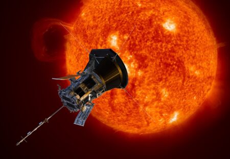 Słońce i sonda Parker Solar Probe NASA badająca koronę słoneczną z bliskiej odległości