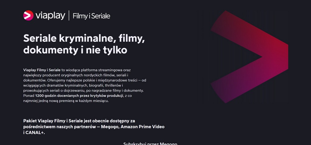 Viaplay – platforma mediów strumieniowych (streaming) z filmami, serialami i transmisjami sportowymi