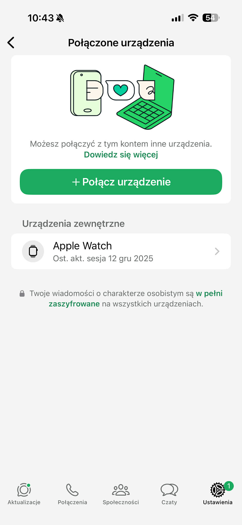 WhatsApp Web – panel połączonych urządzeń w aplikacji WhatsApp na telefonie