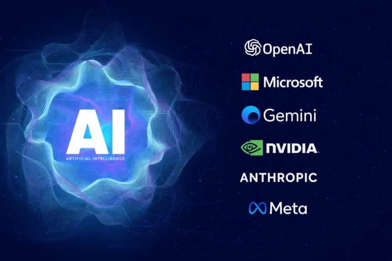Najważniejsze firmy AI na świecie – kto kontroluje sztuczną inteligencję? Raport technologiczny 2026 Najważniejsze firmy AI na świecie – OpenAI, Microsoft, Google Gemini, NVIDIA, Anthropic i Meta w globalnym ekosystemie sztucznej inteligencji