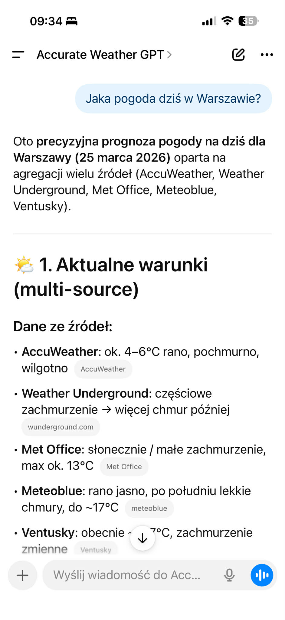 Pogoda w ChatGPT
