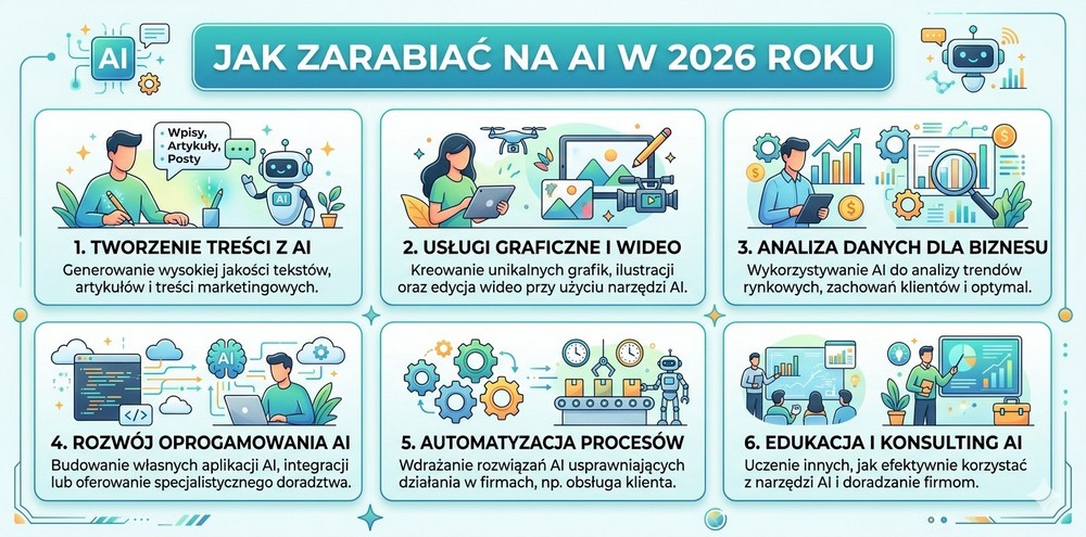 Jak zarabiać na AI w 2026 roku – sprawdzone sposoby i strategie