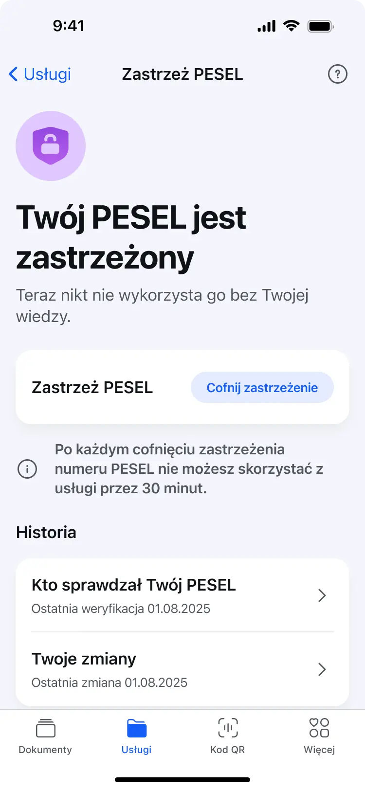 Jak zastrzec PESEL w aplikacji mObywatel