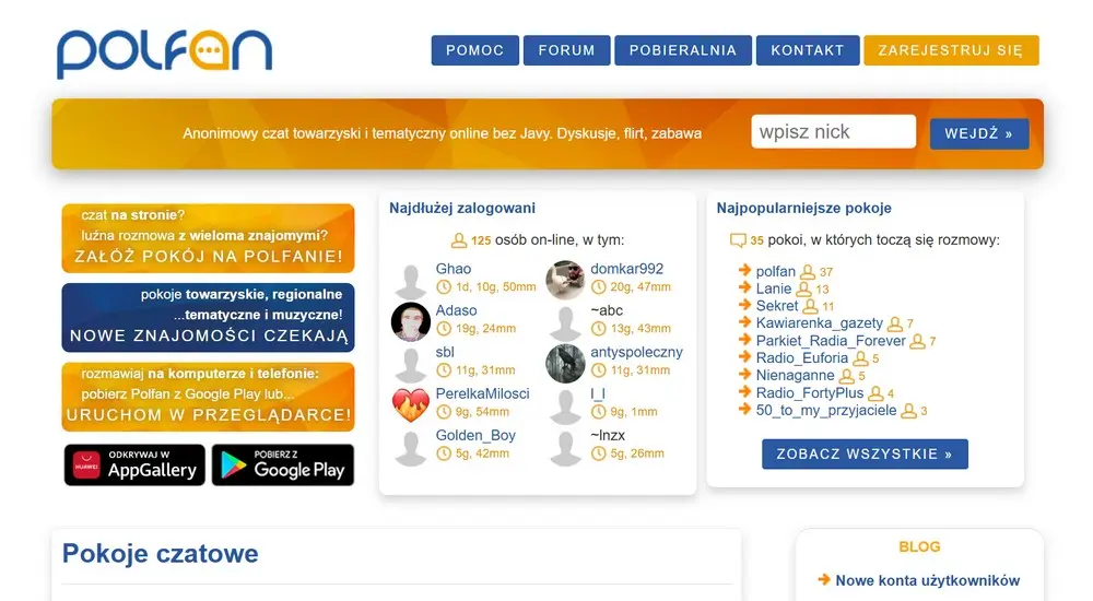 Polfan - chat online