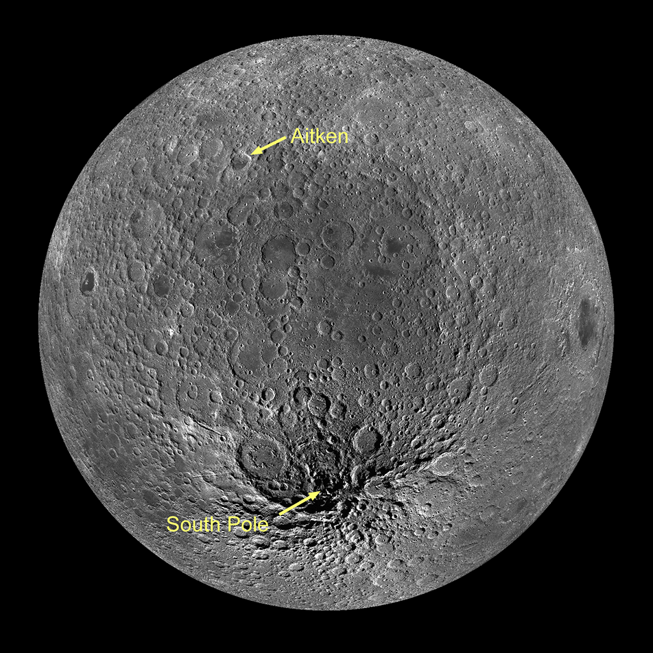 Południowy biegun Księżyca - NASA
