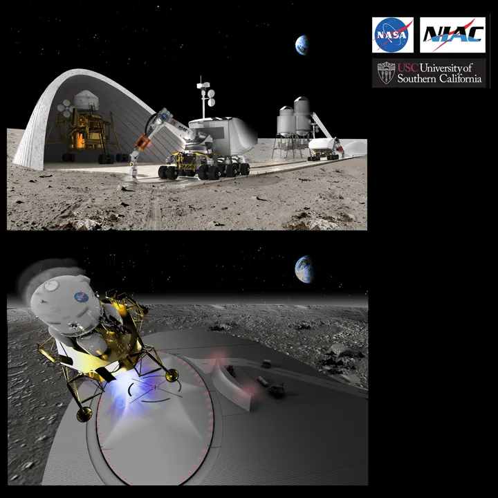 Technologie robotycznego budownictwa oparte na ISRU dla infrastruktury księżycowej i marsjańskiej | NASA