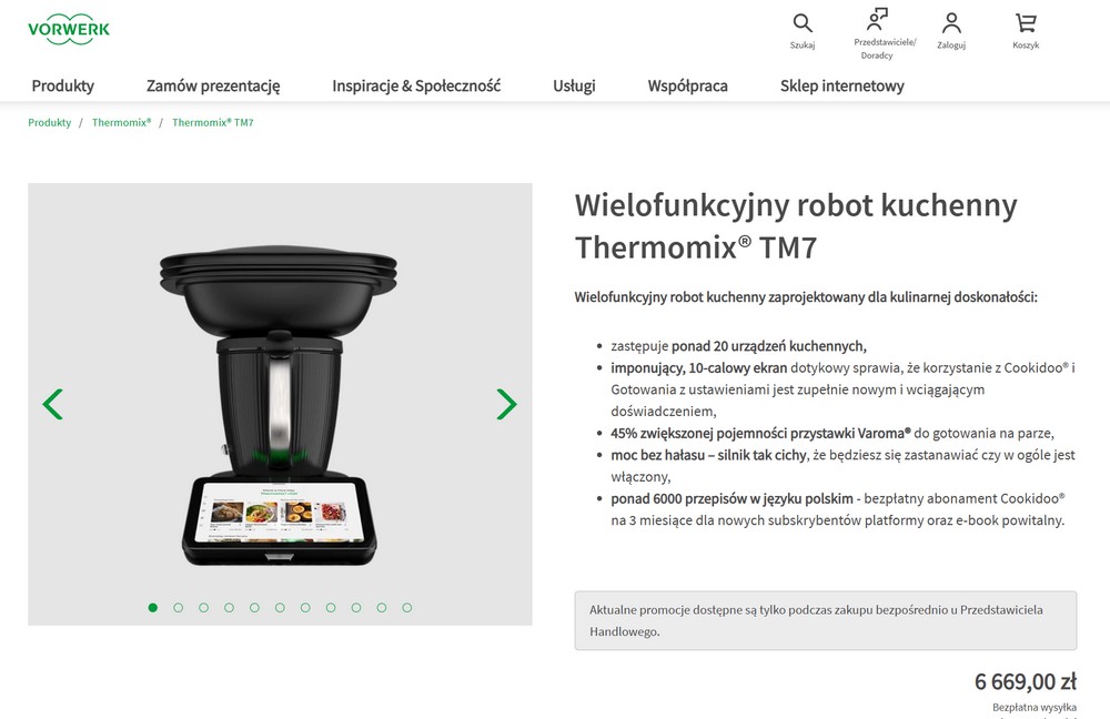 Thermomix bez prezentacji – zakup TM7 online w oficjalnym sklepie Vorwerk
