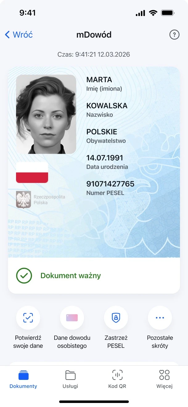 mDowód w mObywatel