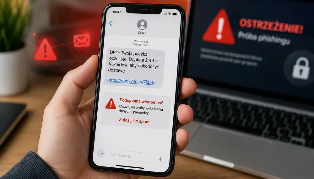 Fałszywy SMS od kuriera