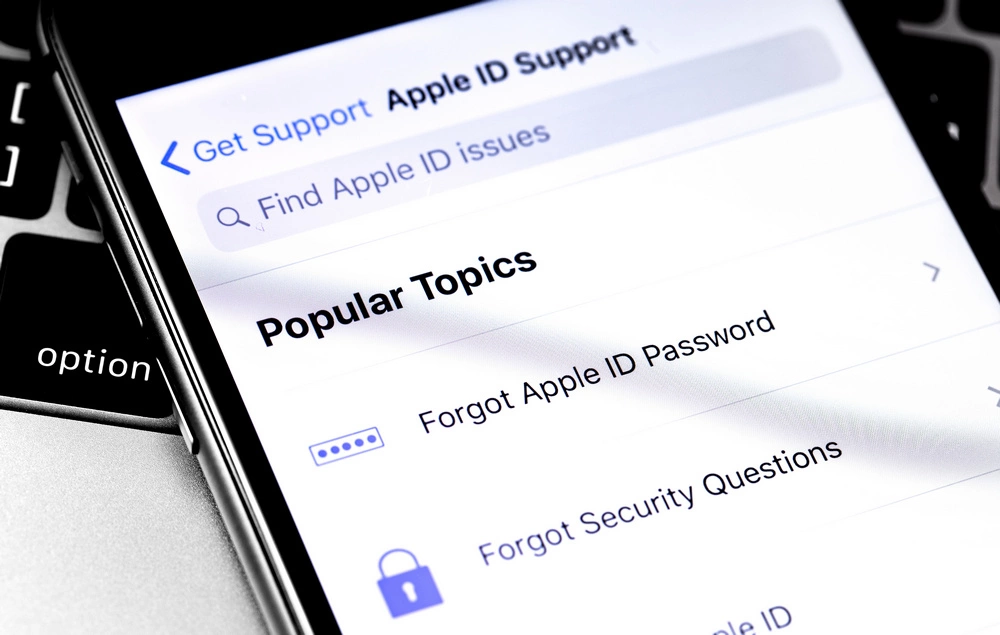 Jak zabezpieczyć Apple ID – ekran odzyskiwania hasła i wsparcia konta Apple