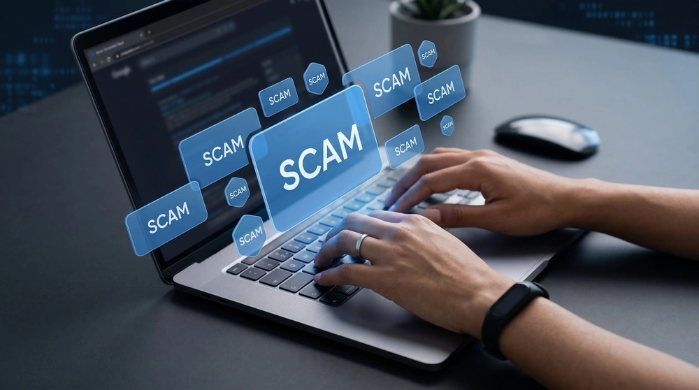 Jak zgłosić oszustwo internetowe – alerty scam i podejrzana aktywność przy laptopie