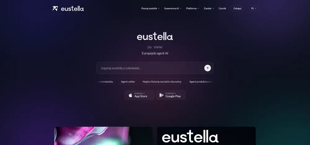 Eustella AI – strona główna europejskiego agenta AI