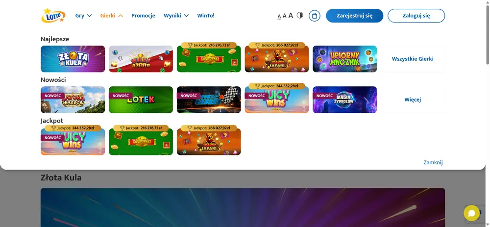 Gierki LOTTO online