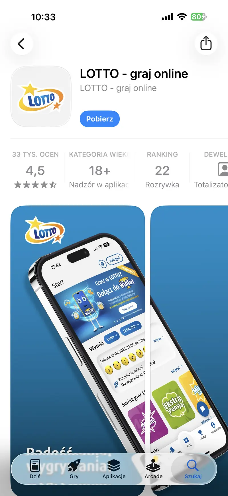 Lotto online - aplikacja