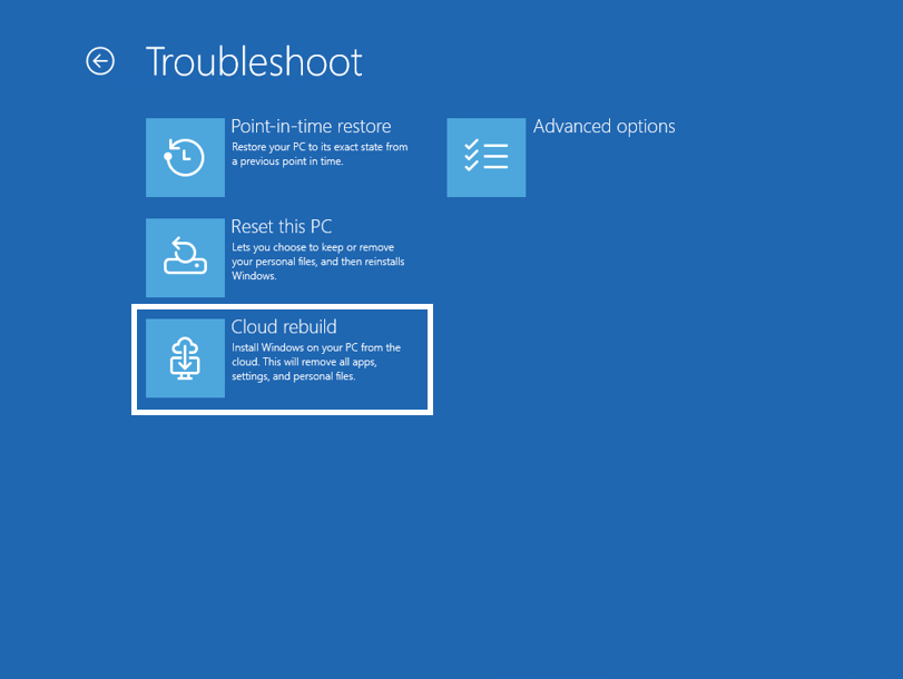 Microsoft Windows Cloud Rebuild