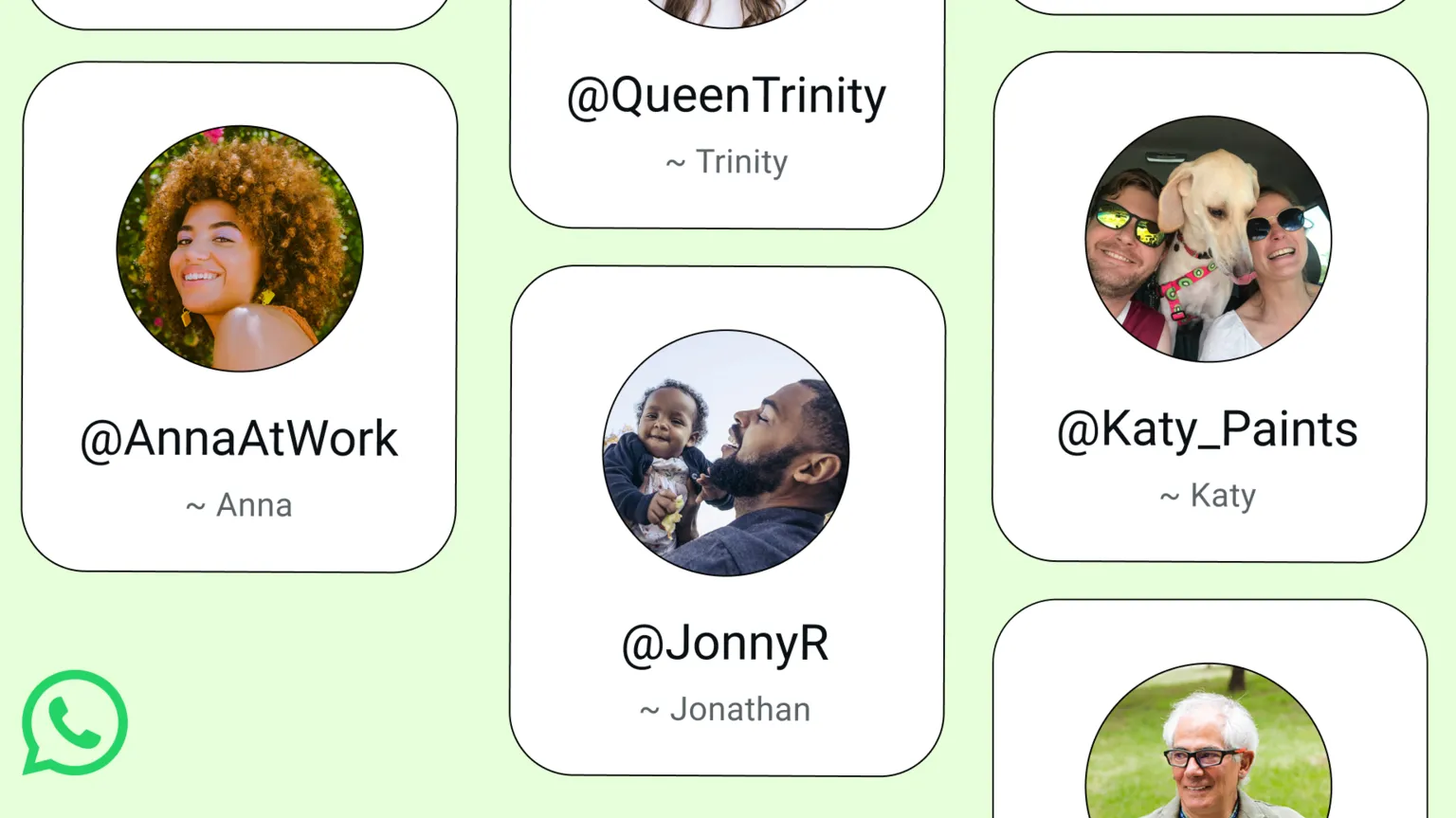 WhatsApp z nazwami użytkowników