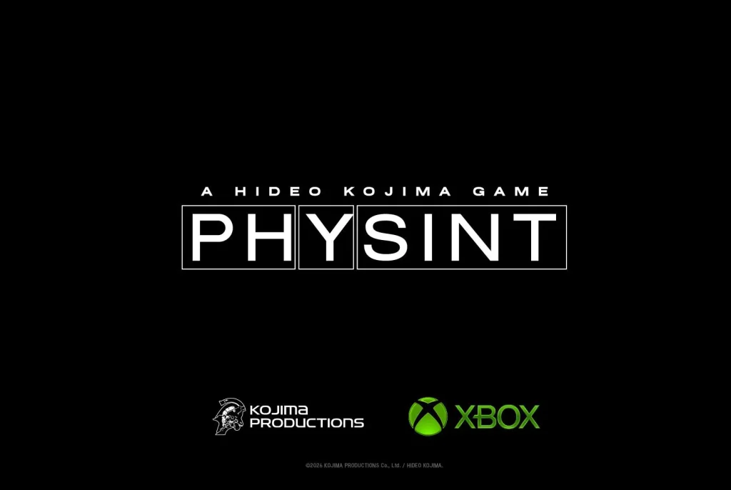 PHYSINT Hideo Kojimy z logo Xbox i Kojima Productions
