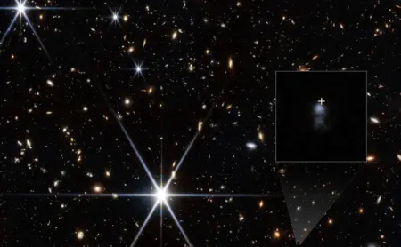 Galaktyka macierzysta FRB 20240304B na obrazie z Kosmicznego Teleskopu Jamesa Webba. Źródło: NASA