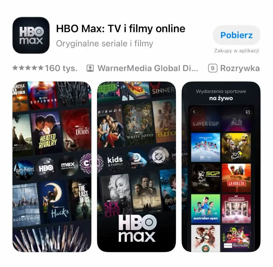 HBO Max – aplikacja na telefon