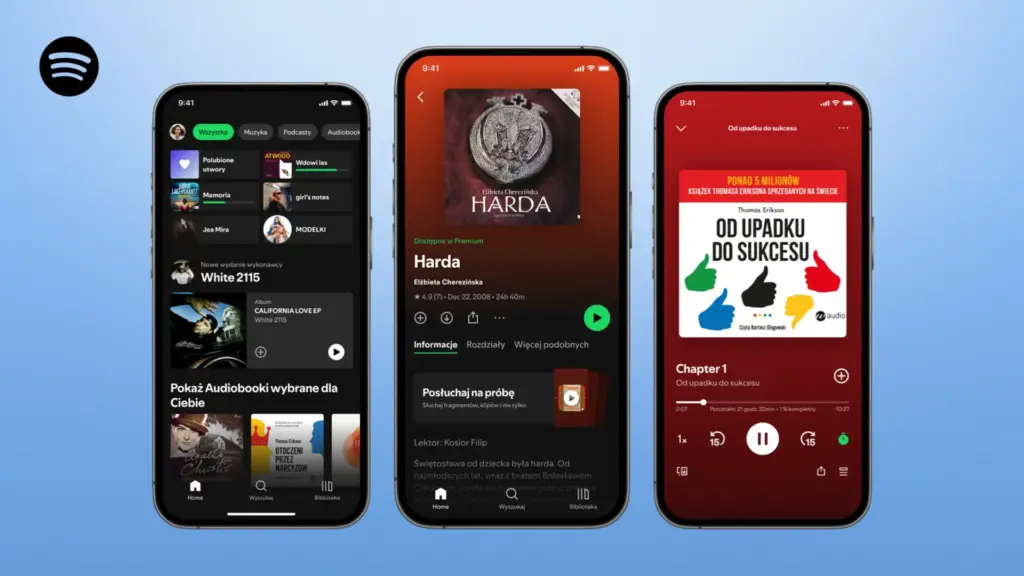 Spotify z audiobookami w Polsce. Źródło: Spotify