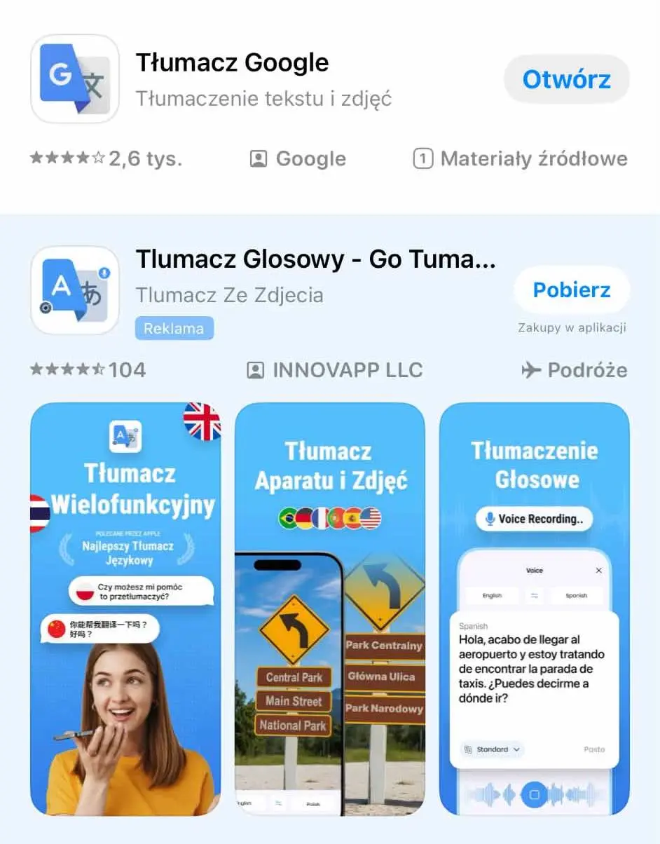 Tłumacz Google w App Store – oficjalna aplikacja Google do tłumaczenia tekstu i zdjęć